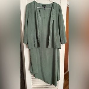 Eileen Fisher MIDI Asymmetrical Dress with Cardigan